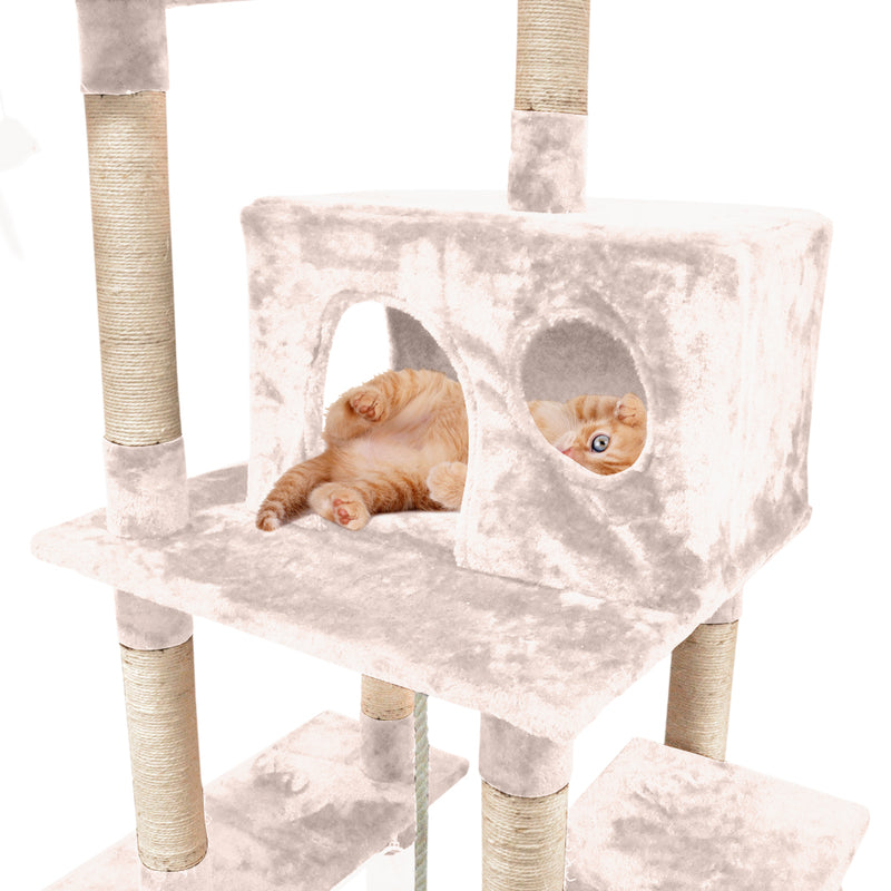 PaWz 1.83M Cat Scratching Post Tree Gym House Condo Furniture Scratcher Tower Cream