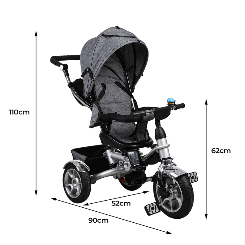 BoPeep 5in1 Kids Tricycle Walker Balance Bike Baby Prams Toddler Stroller Trike