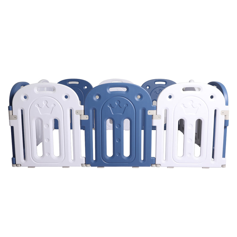 BoPeep Kids Baby Playpen Safety Gate Toddler Fence 10 Panel with Music Toy Blue