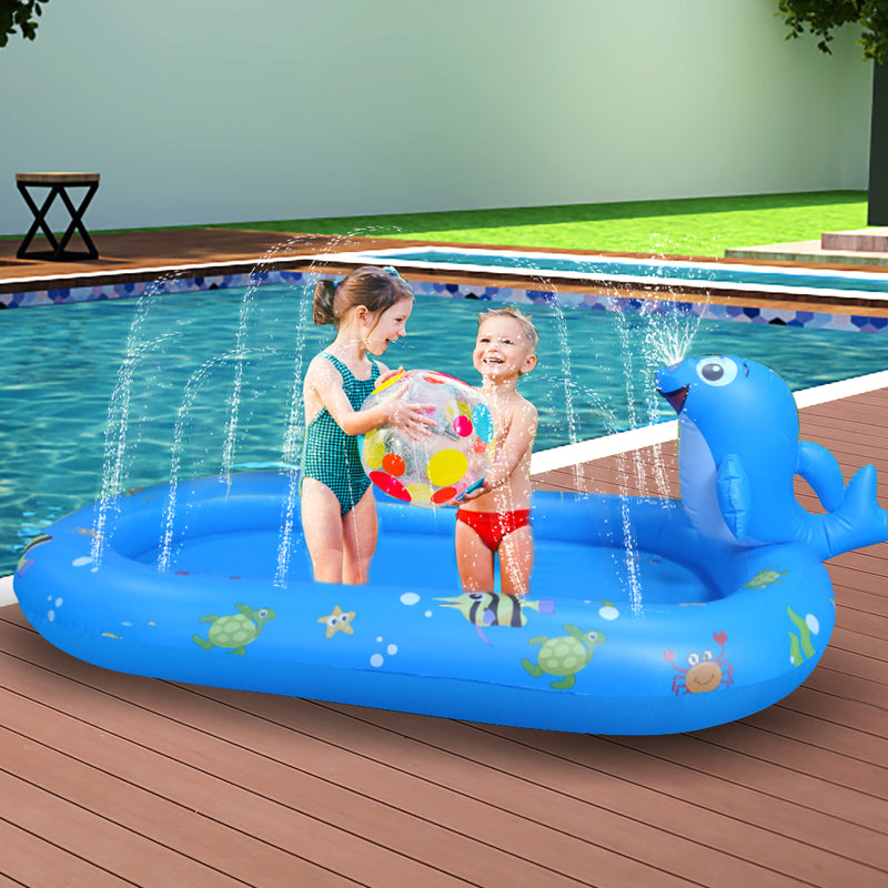 Inflatable Pool Water Splash Spray Mat Kids Children Sprinkler Play Pad Outdoor