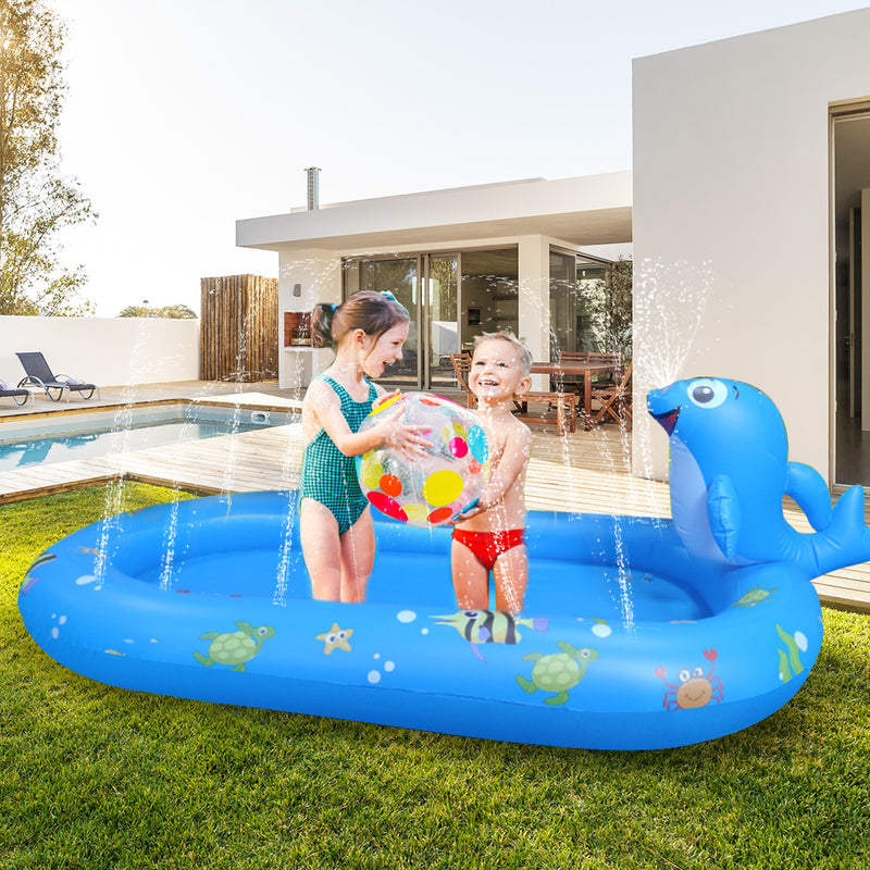 Inflatable Pool Water Splash Spray Mat Kids Children Sprinkler Play Pad Outdoor