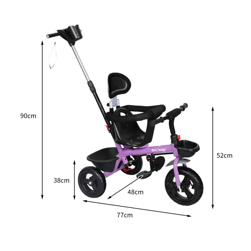 BoPeep Baby Walker Kids Tricycle Ride On Trike Toddler Balance Bicycle Purple