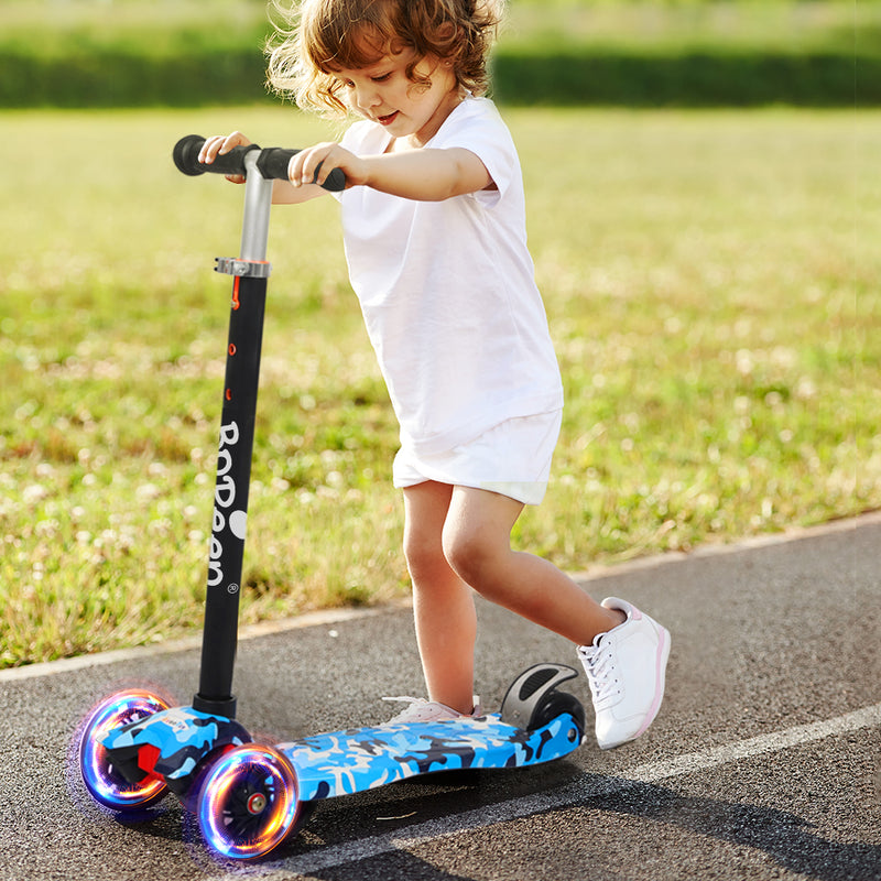 BoPeep Kids Scooter 3 Wheels Slider Toddler Toys Adjustable Height Flashing LED