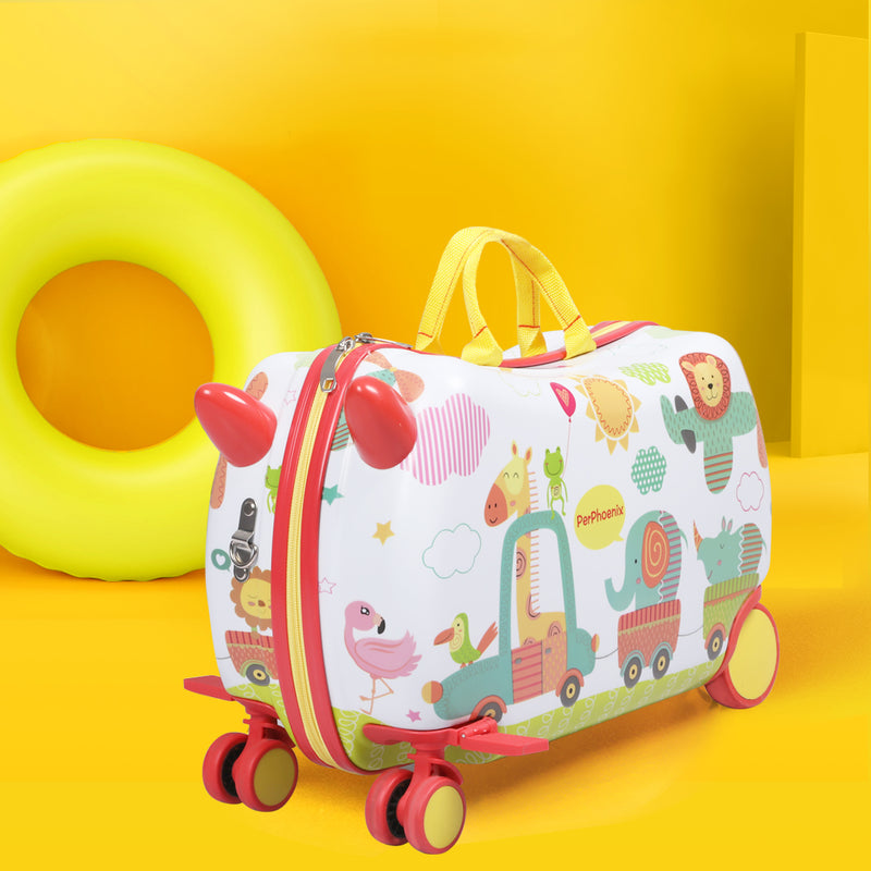 BoPeep Kids Ride On Suitcase Children Travel Luggage Carry Bag Trolley Zoo