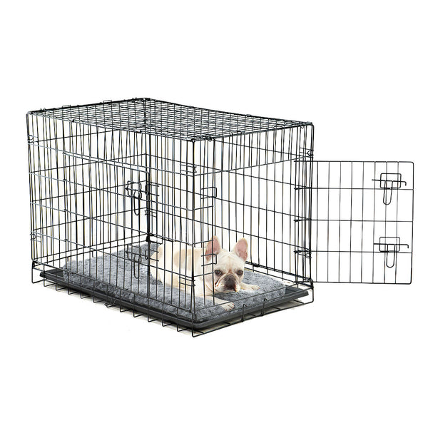 PaWz Pet Dog Cage Crate Metal Carrier Portable Kennel With Bed 30"