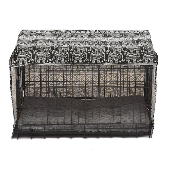 PaWz Pet Dog Cage Crate Metal Carrier Portable Kennel With Bed Cover 30"