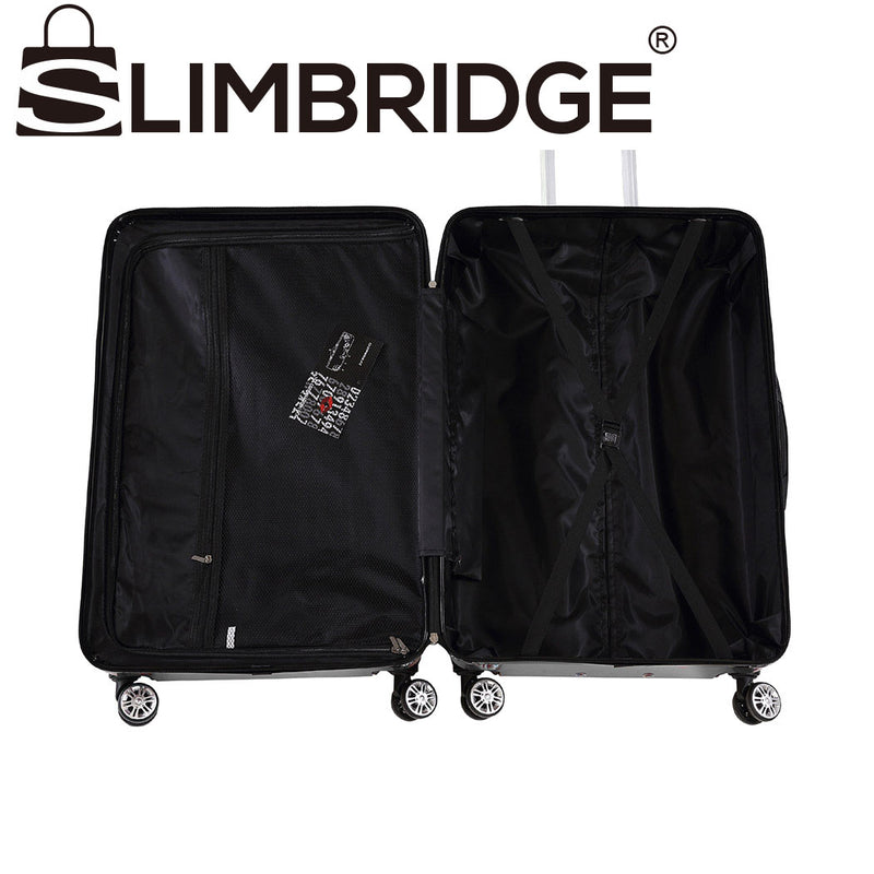 Suitcase Luggage Set 3 Piece Sets Travel Organizer Hard Cover Packing Lock Black