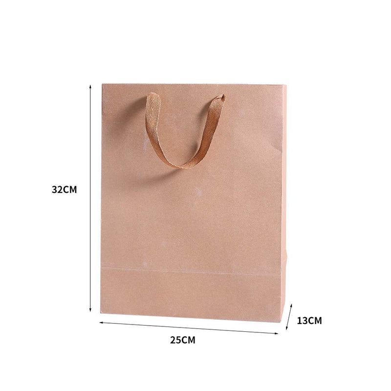 50x Brown Paper Bag Kraft Eco Recyclable Gift Carry Shopping Retail Bags Handles