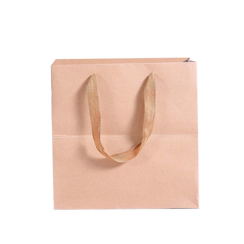 50x Brown Paper Bag Kraft Eco Recyclable Gift Carry Shopping Retail Bags Handles