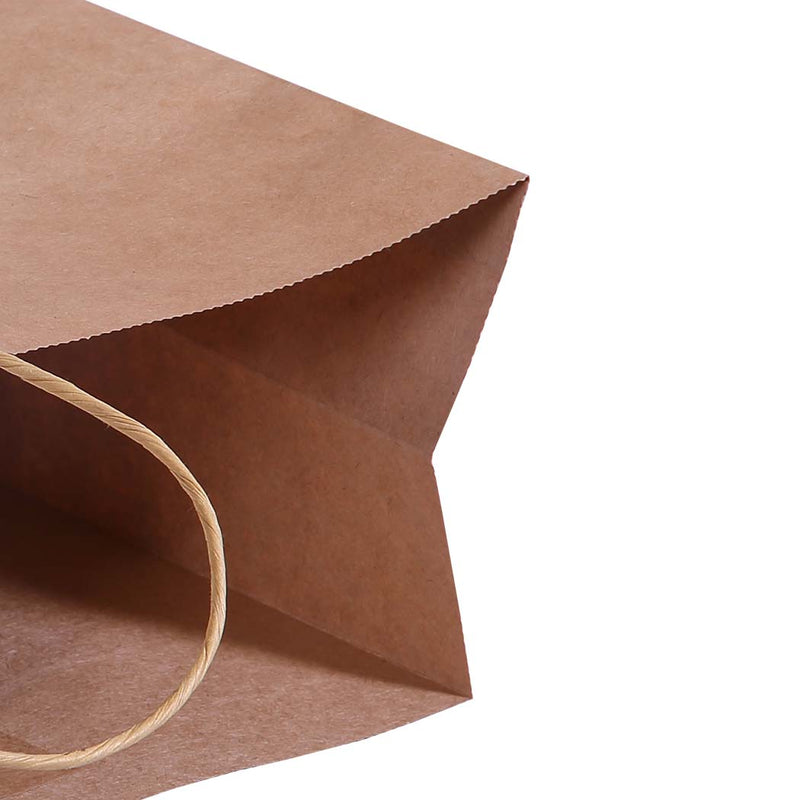 50x Brown Paper Bag Kraft Eco Recyclable Gift Carry Shopping Retail Bags Handles