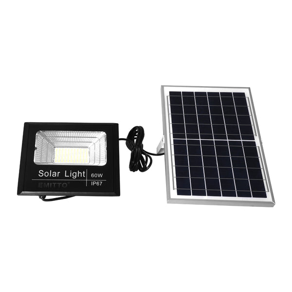 EMITTO LED Solar Lights Street Outdoor Garden Sensor Remote Security Lamp 60W