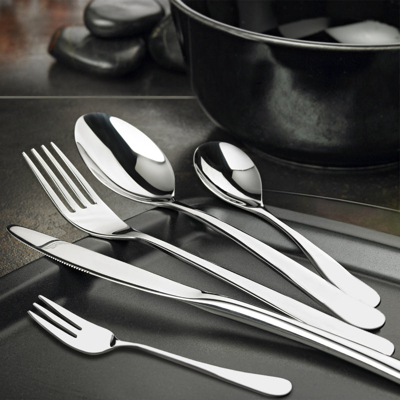 30pcs Stainless Steel Cutlery Set Glossy Tableware Flatware Fork Knife Spoon Set