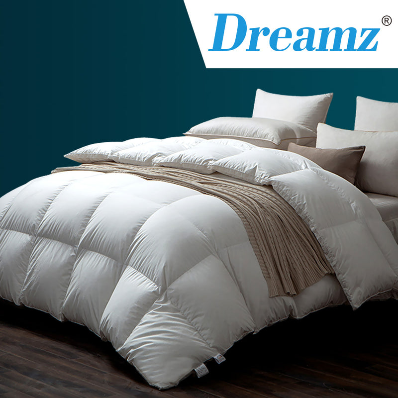 DreamZ 500GSM All Season Goose Down Feather Filling Duvet in King Single Size