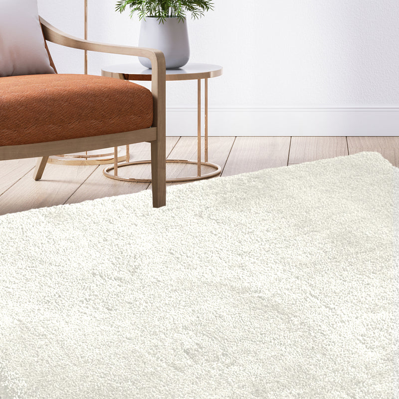 Ultra Soft Anti Slip Rectangle Plush Shaggy Floor Rug Carpet in Beige 200x300cm