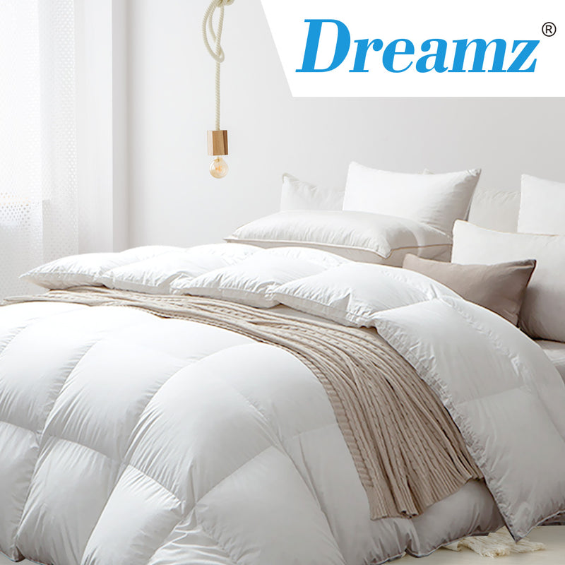 DreamZ 500GSM All Season Goose Down Feather Filling Duvet in King Single Size