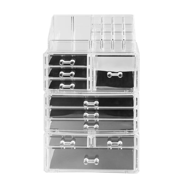 Cosmetic 10 Drawer Makeup Organizer Storage Jewellery Holder Box Acrylic Display