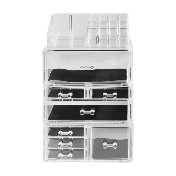 Cosmetic 8 Drawer Makeup Organizer Storage Jewellery Holder Box Acrylic Display