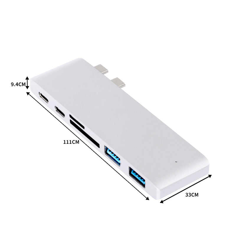 USB 3.0 Type-C HUB 6 Port Powered Adapter High Speed Splitter for Macbook pro