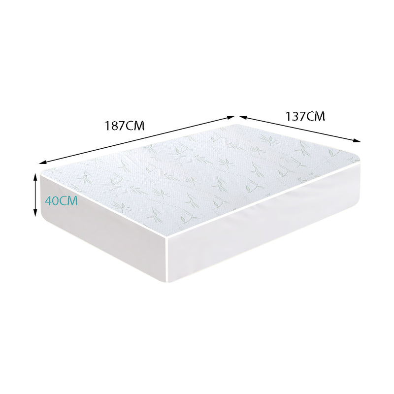 DreamZ Fully Fitted Waterproof Breathable Bamboo Mattress Protector Double Size