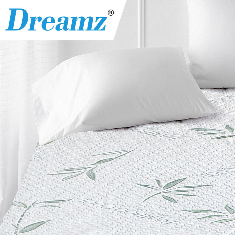 DreamZ Fully Fitted Waterproof Breathable Bamboo Mattress Protector Double Size