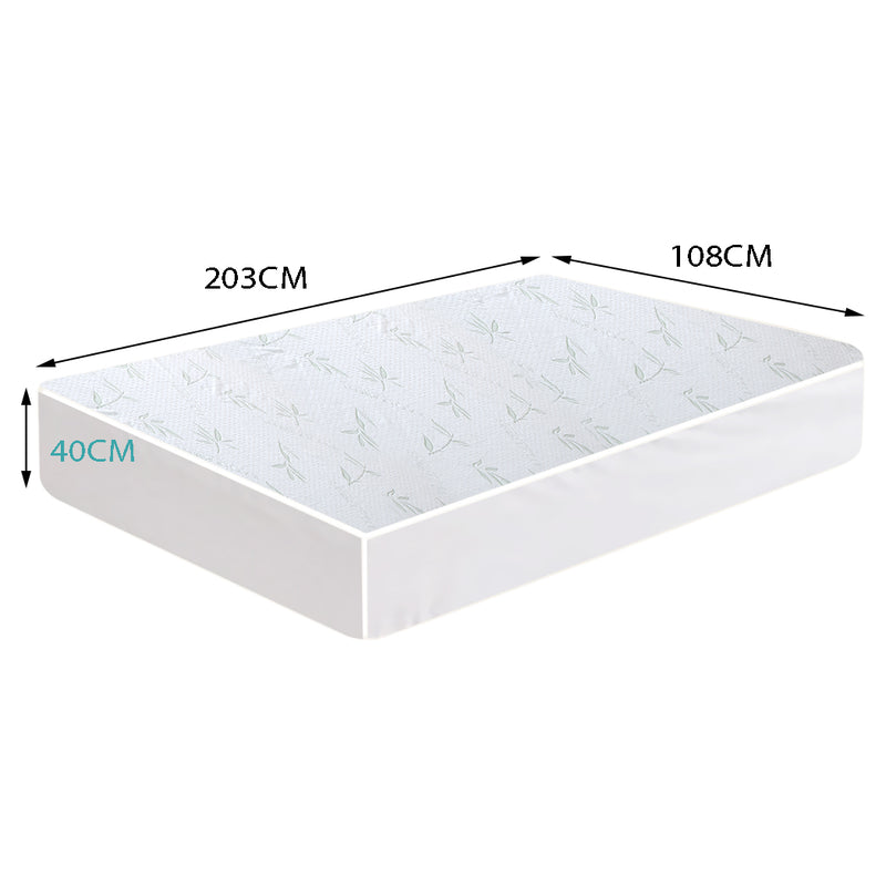 DreamZ King Single Fully Fitted Waterproof Breathable Bamboo Mattress Protector