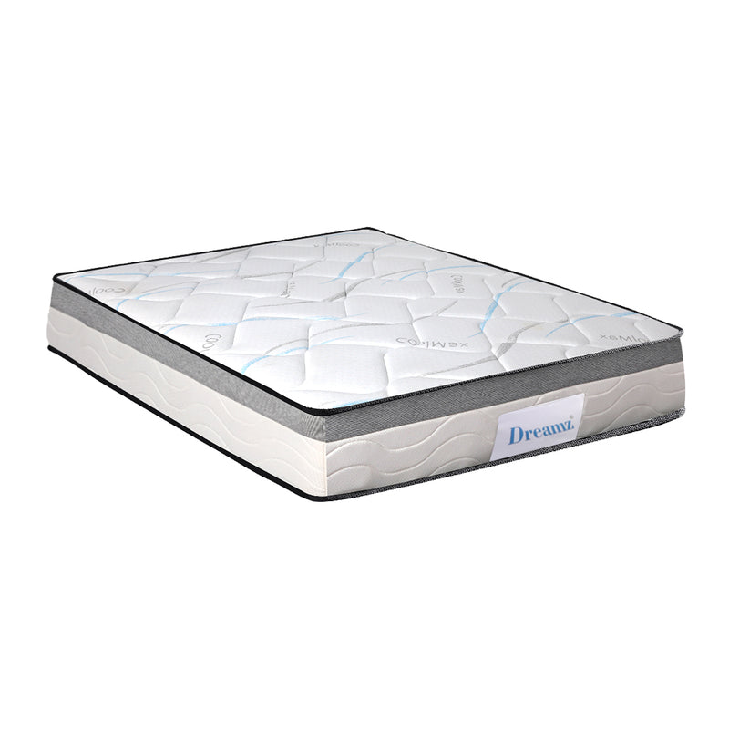 Dreamz Mattress Double Size Bed Top Pocket Spring Medium Firm Premium Foam 25CM