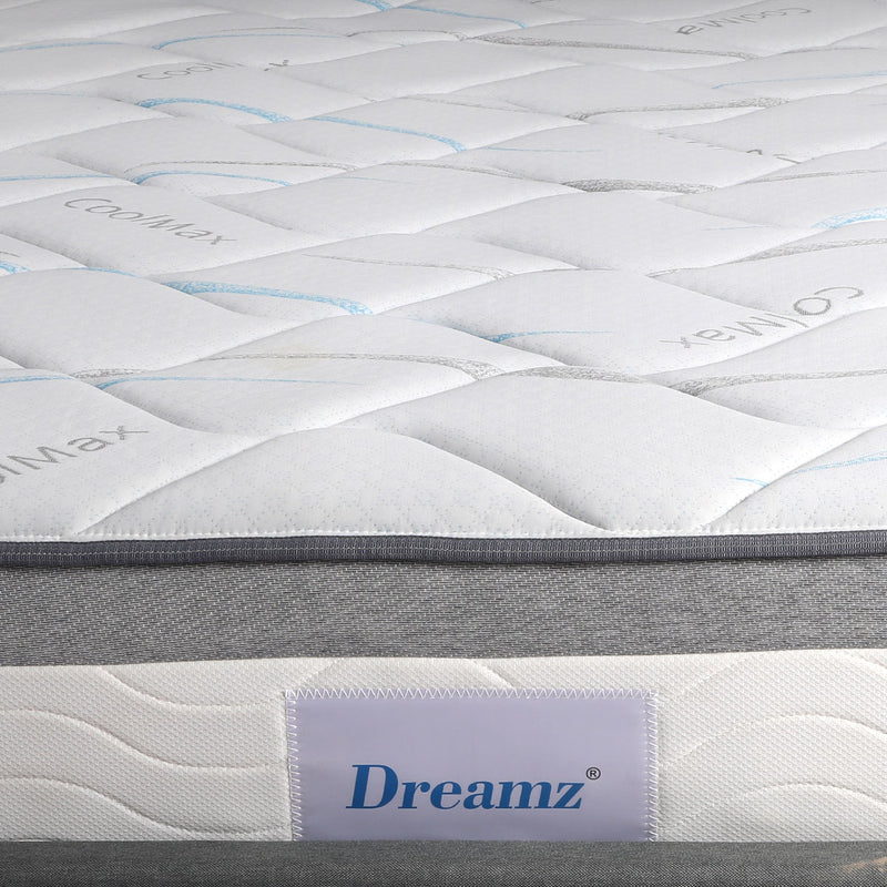 Dreamz Mattress King Single Size Bed Pocket Spring Medium Firm Premium Foam 25CM