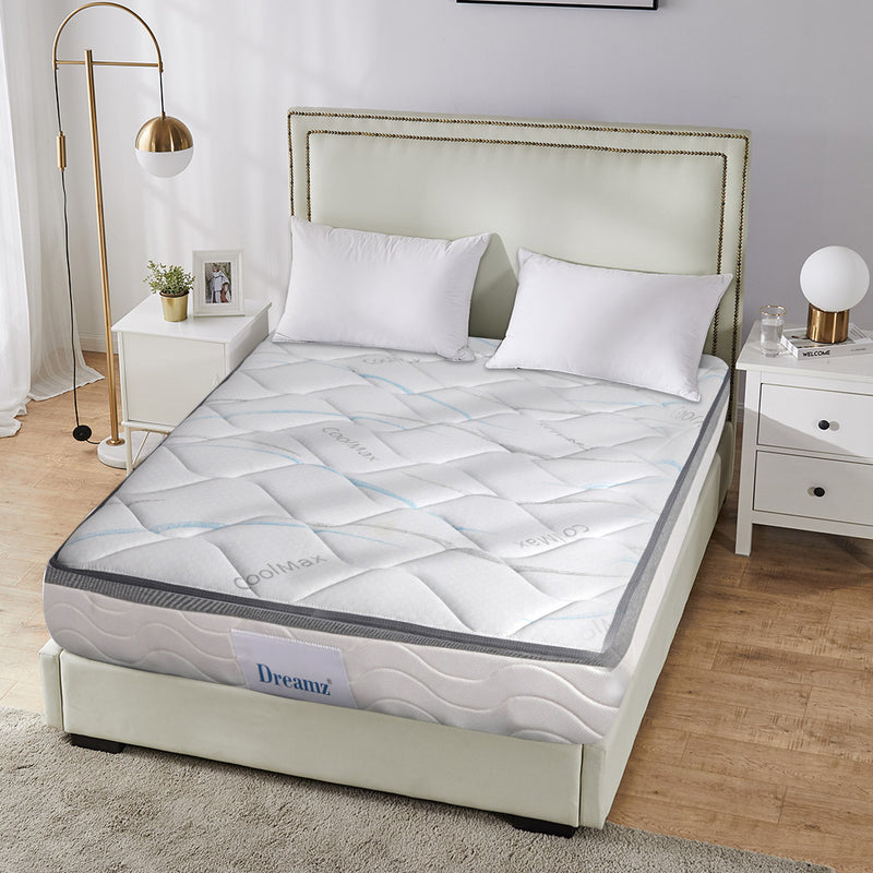 Dreamz Mattress King Single Size Bed Pocket Spring Medium Firm Premium Foam 25CM