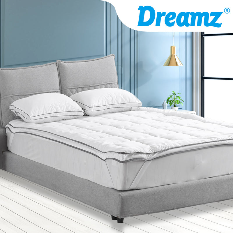 DreamZ Luxury Bedding Pillowtop Mattress Topper Mat Pad Protector King Single