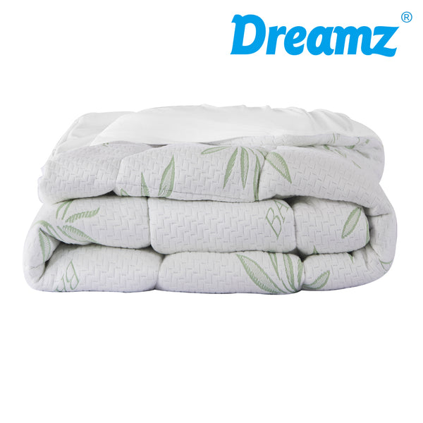 Dreamz Bamboo Pillowtop Mattress Topper Protector Waterproof Cool Cover Queen