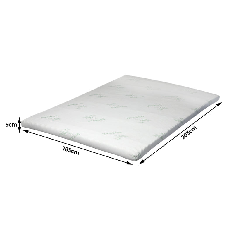 Dreamz 7-Zone Cool Gel Mattress Topper Memory Foam Removable Cover 5CM King