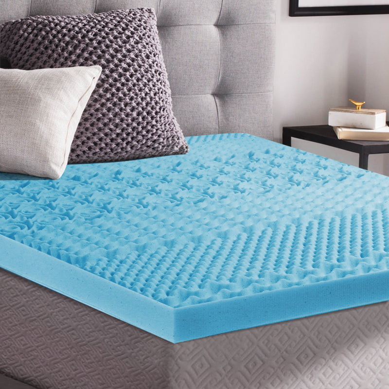 Dreamz 7-Zone Cool Gel Mattress Topper Memory Foam Removable Cover 8CM Double