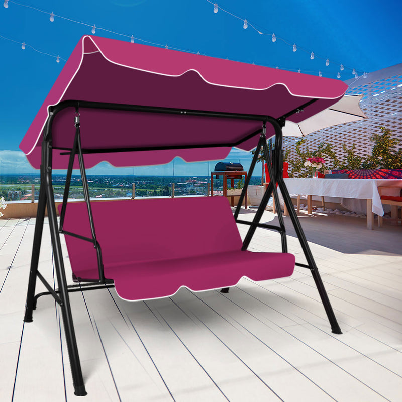 Levede Swing Chair Hammock Outdoor Furniture Garden Canopy Cushion Bench Red