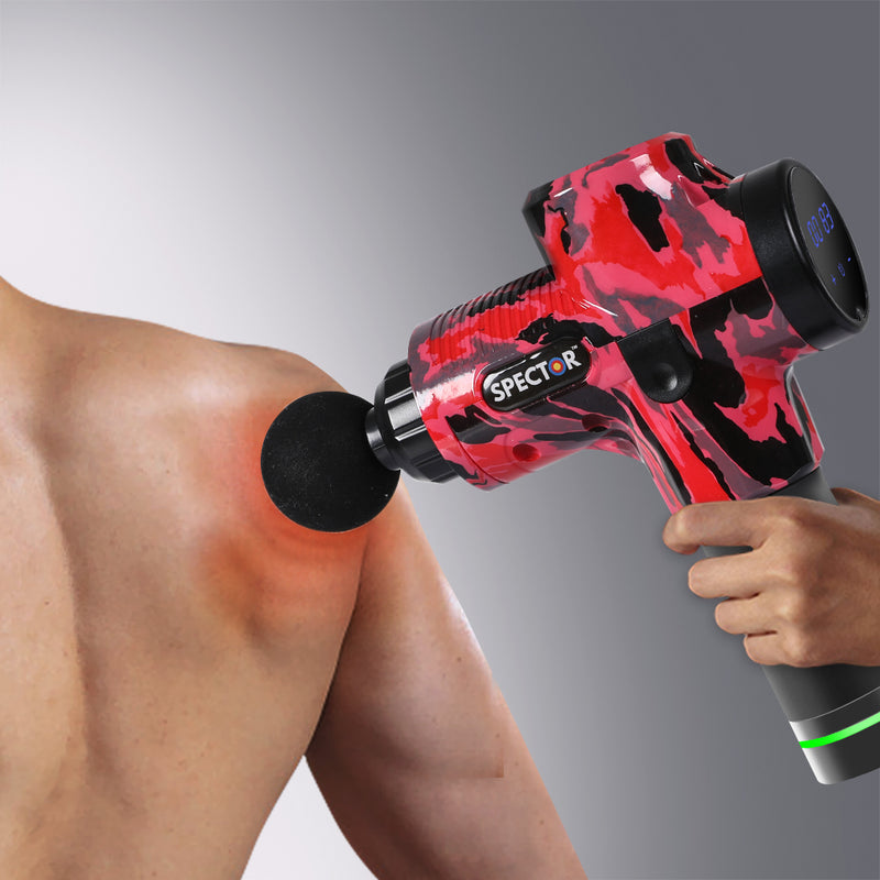 Spector Massage Gun Electric Massager Vibration Muscle Therapy 4 Head Percussion