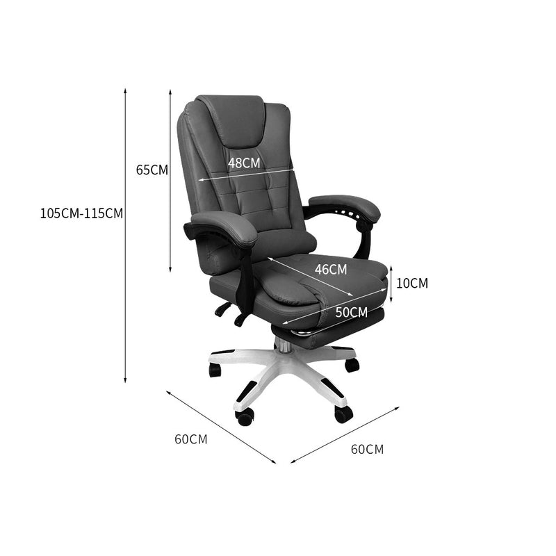 Levede Gaming Chair Office Computer Seat Racing PU Leather Executive Footrest