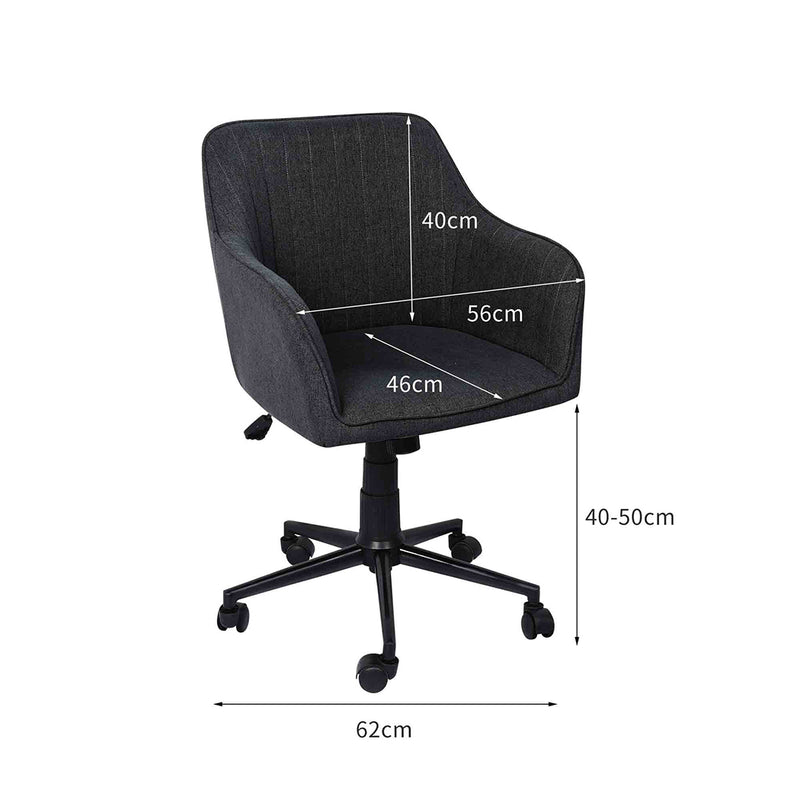 Levede Office Chair Fabric Computer Gaming Chairs Executive Adjustable Black