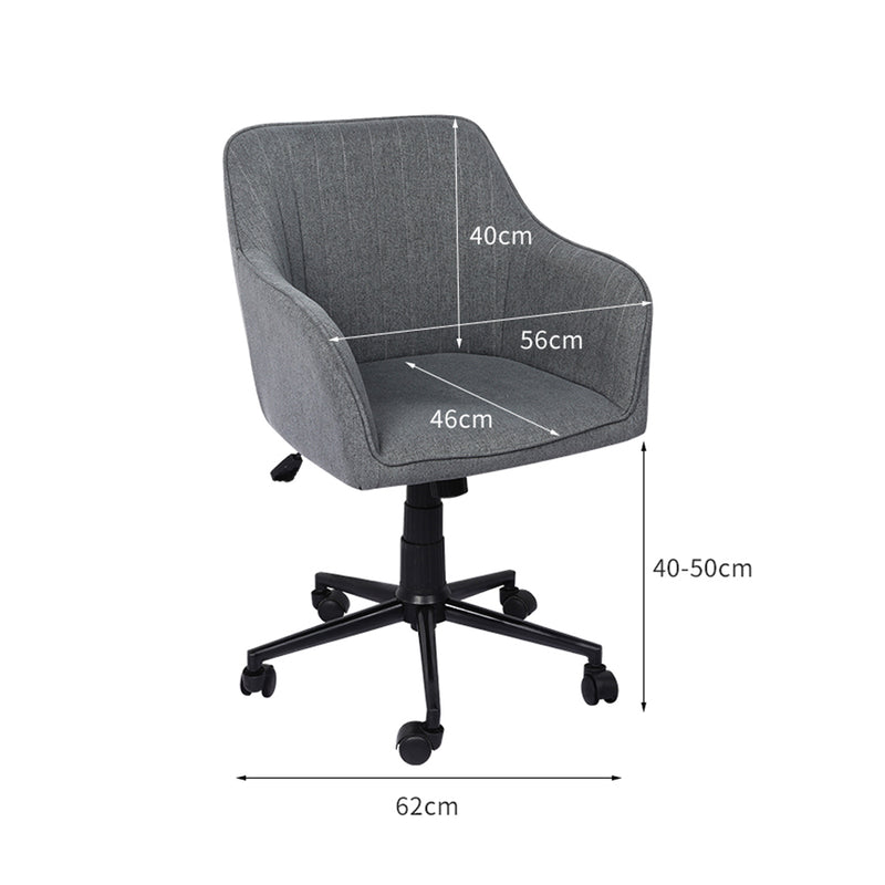 Levede Office Chair Fabric Computer Gaming Chairs Executive Adjustable Seat Grey