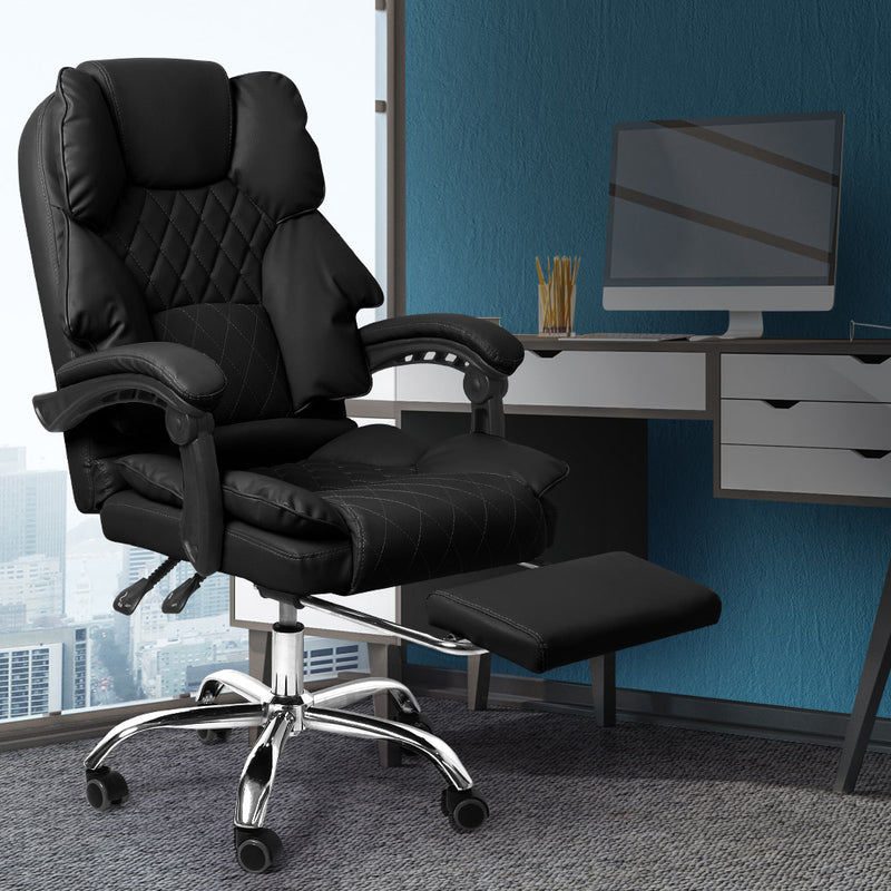 Levede Gaming Chair Office Computer Seat Racing PU Leather Executive Footrest