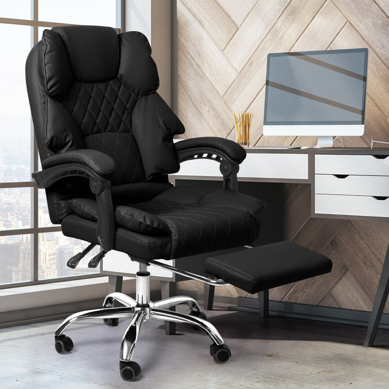 Levede Gaming Chair Office Computer Seat Racing PU Leather Executive Footrest