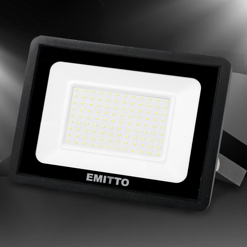 Emitto LED Flood Light 100W Outdoor Floodlights Lamp 220V-240V Cool White