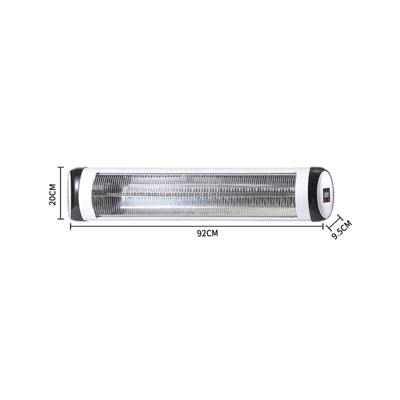 Spector 2500W Electric Infrared Patio Heater Radiant Strip Indoor Remote