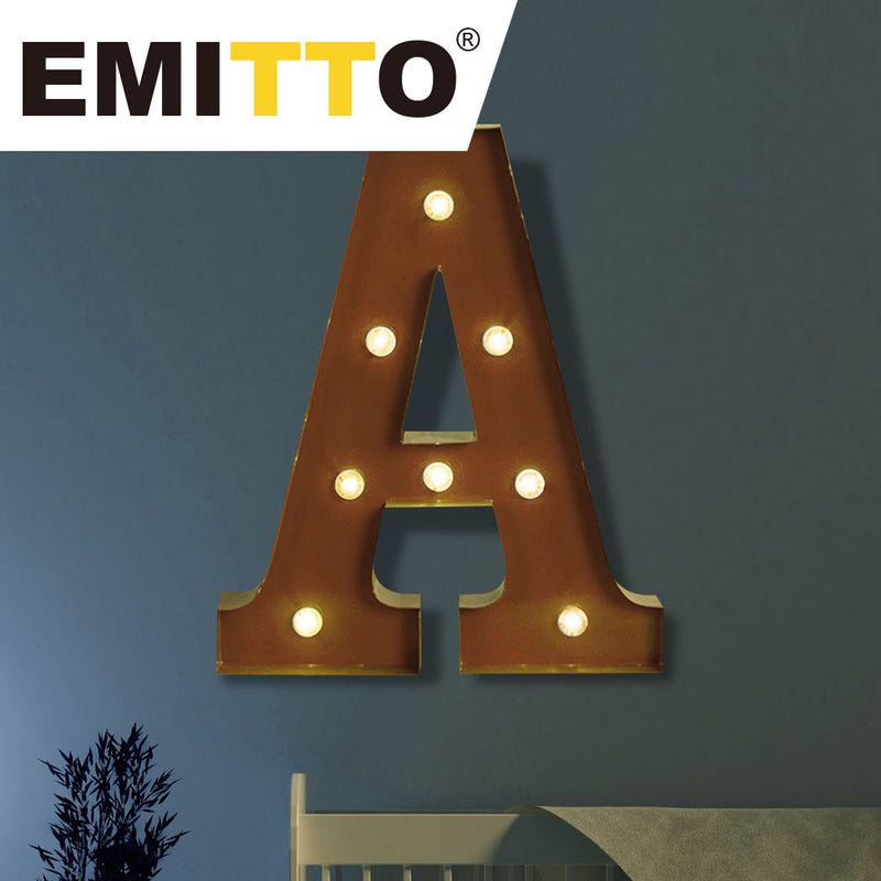 LED Metal Letter Lights Free Standing Hanging Marquee Event Party Decor Letter A