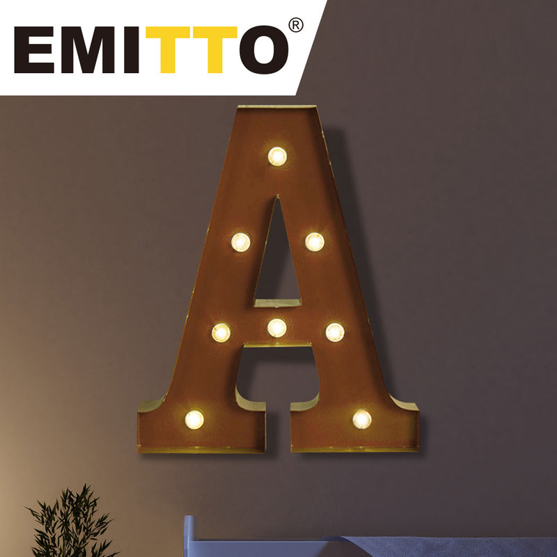 LED Metal Letter Lights Free Standing Hanging Marquee Event Party Decor Letter A