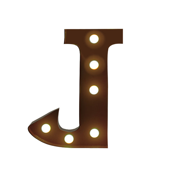 LED Metal Letter Lights Free Standing Hanging Marquee Event Party Decor Letter J