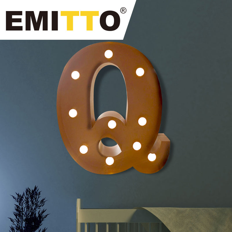 LED Metal Letter Lights Free Standing Hanging Marquee Event Party Decor Letter Q