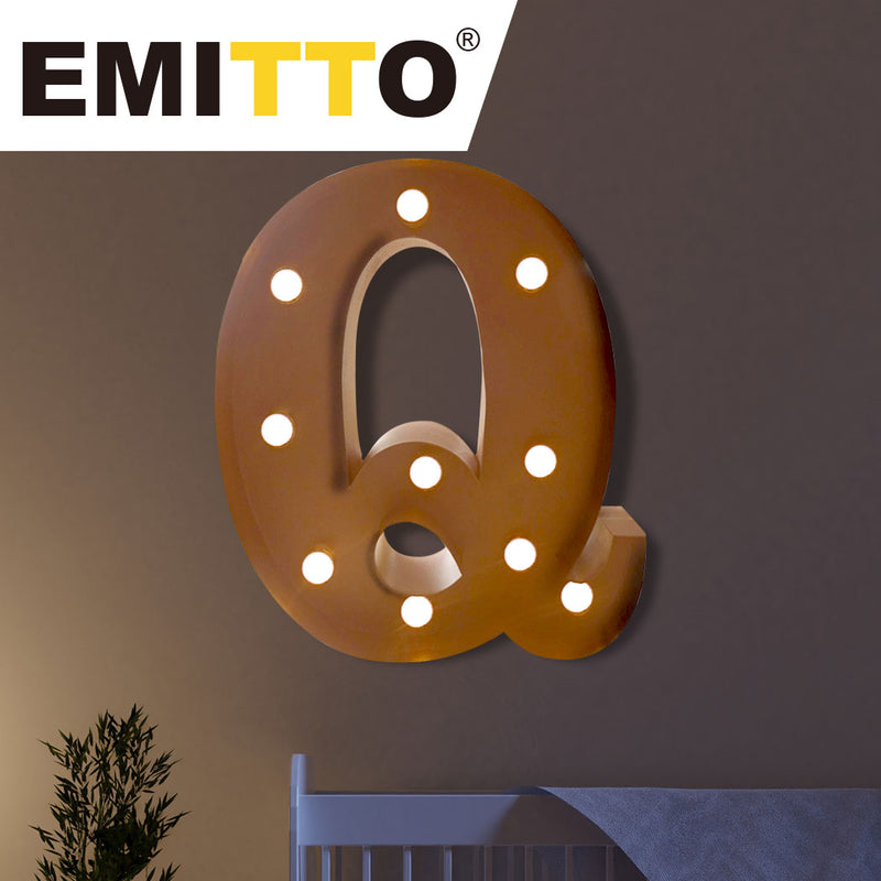 LED Metal Letter Lights Free Standing Hanging Marquee Event Party Decor Letter Q