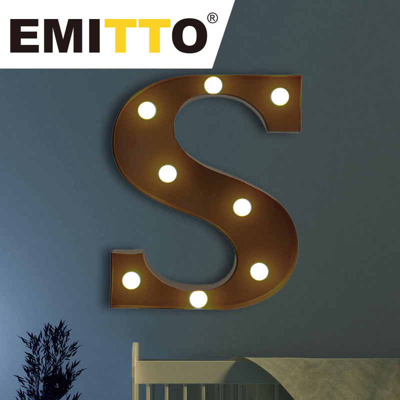 LED Metal Letter Lights Free Standing Hanging Marquee Event Party Decor Letter S