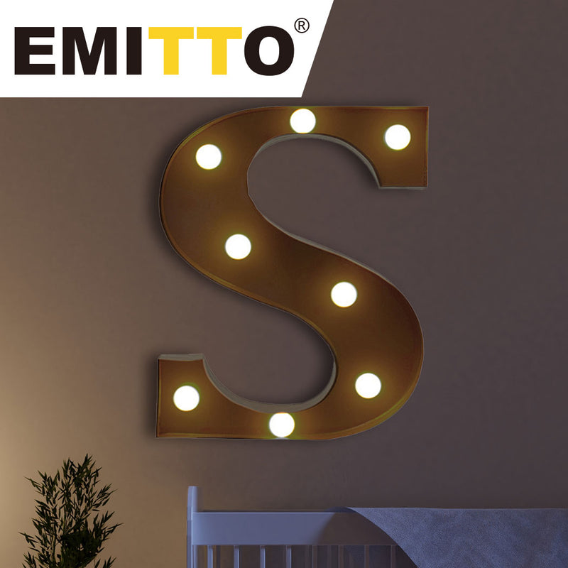 LED Metal Letter Lights Free Standing Hanging Marquee Event Party Decor Letter S