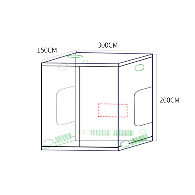 Garden Hydroponics Grow Room Tent Reflective Aluminum Oxford Cloth 300x150cm