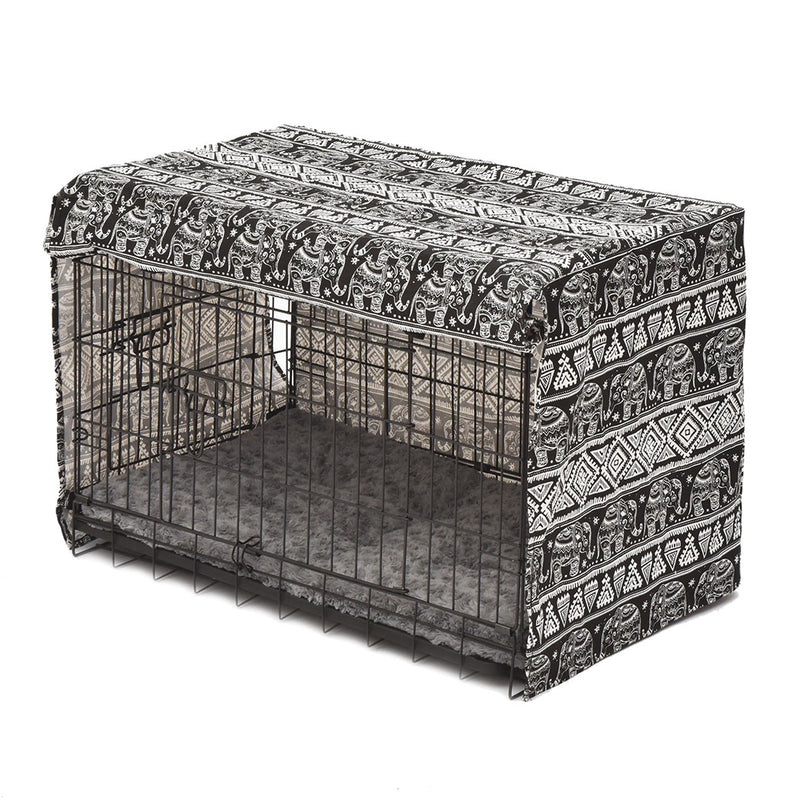 Crate Cover Pet Dog Kennel Cage Collapsible Metal Playpen Cages Covers Black 30"